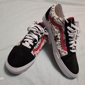 Stranger Things Vans Black and Red Low-Top Sneakers
